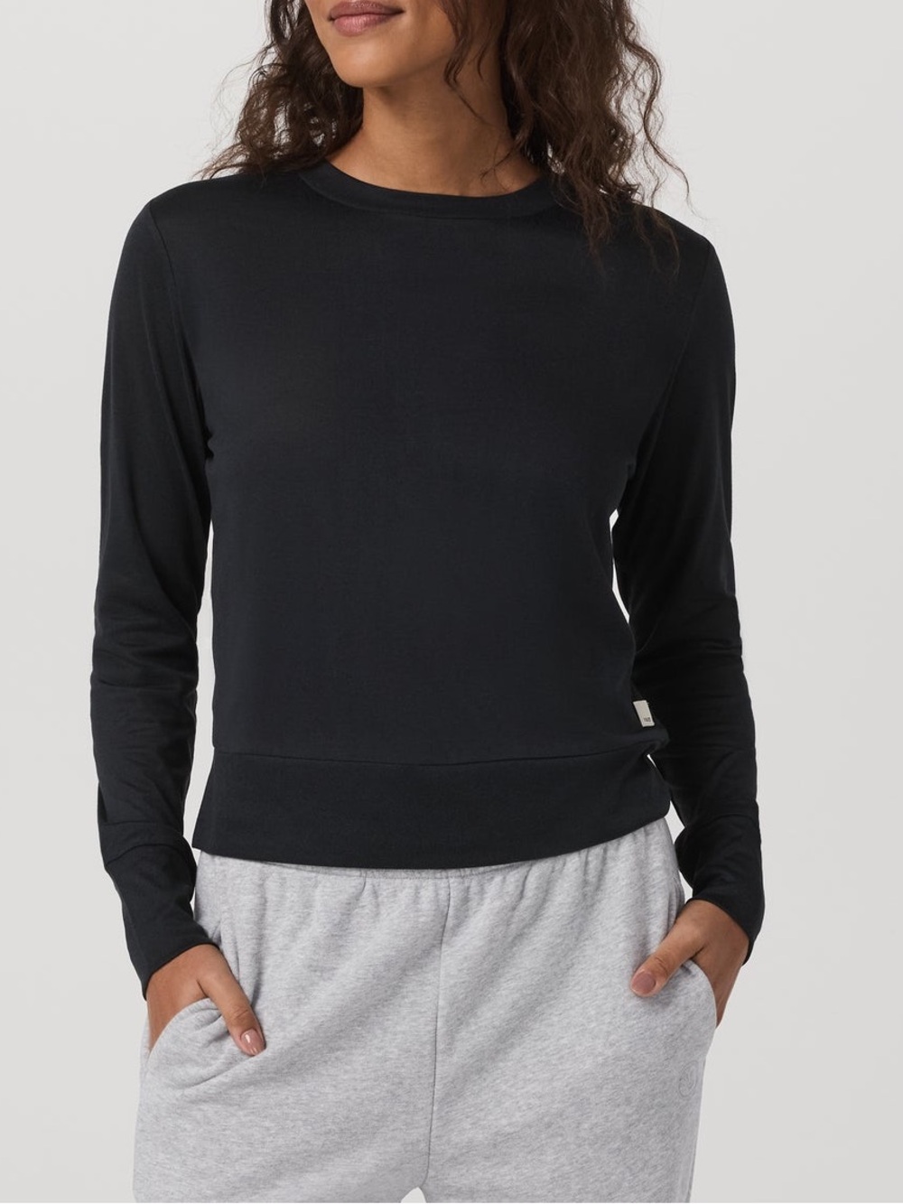 Vuori Daydream Crew Long Sleeve TShirt Black Heather size XS